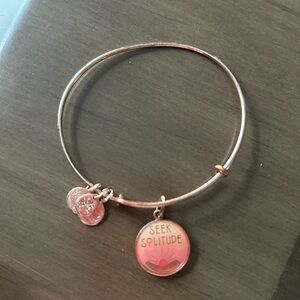 Alex and Ani Rose Gold Bracelet with 'Seek Solitude' Charm